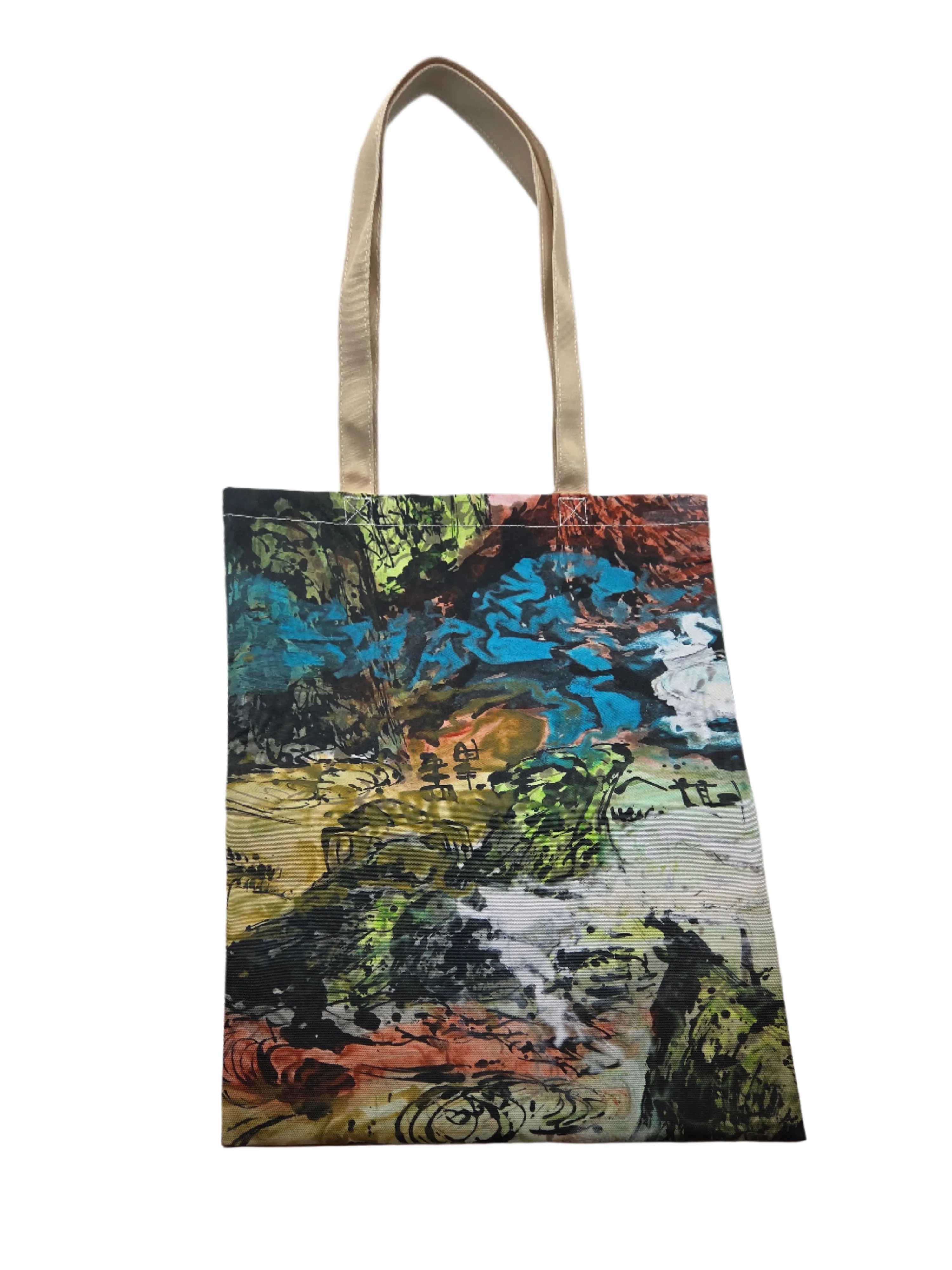 Wesley Tongson "Blue/Green Abstract" Tote Bag