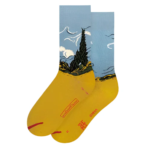 Vincent van Gogh - Wheatfield with Cypresses Socks
