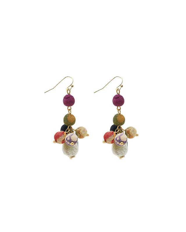 Kantha Tiered Droplet Earring