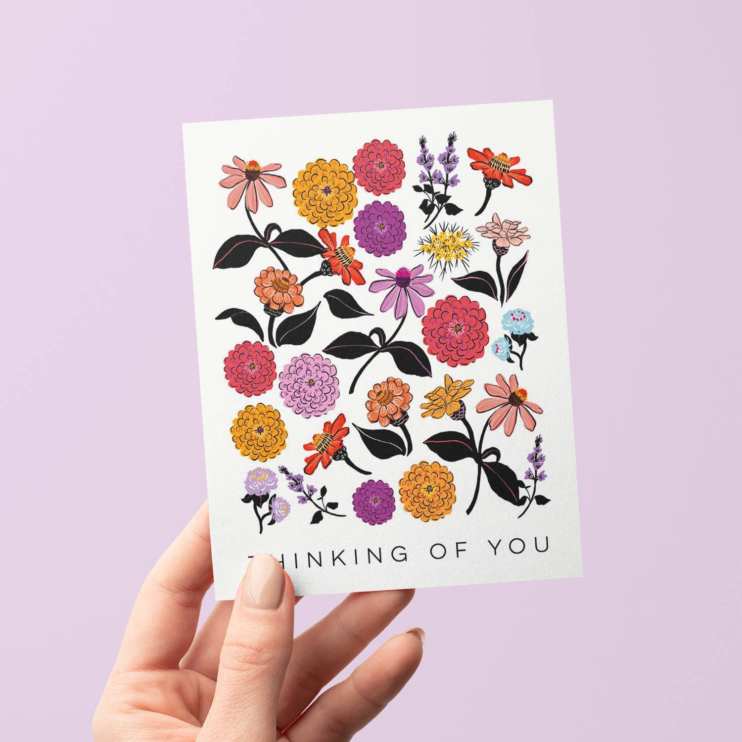Zinnias Thinking of You Greeting Card - Image 4